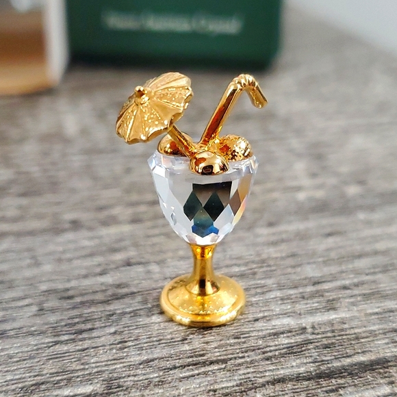 Swarovski Other - Vintage retired Swarovski crystal memories ice cream sundae in glass w umbrella